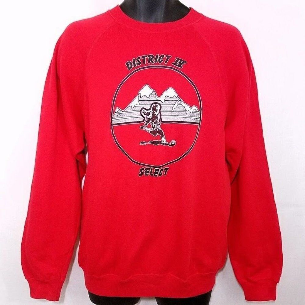 Soccer Sweatshirt Vintage 80s District IV Select Made In USA Mens Size Large